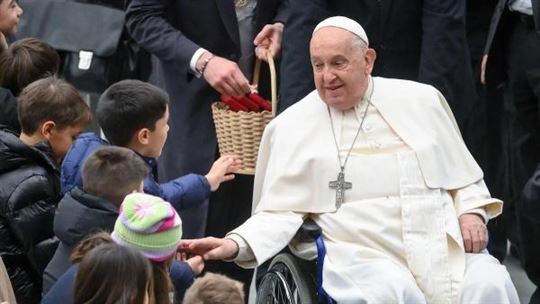 Pope Francis during an Audience last January (©Ansa/Alessandro Di Meo)